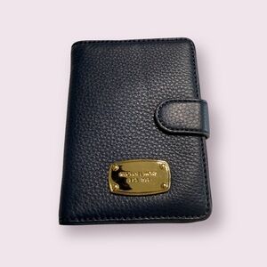 Micheal Kors Blue Textured Leather Passport Case Holder